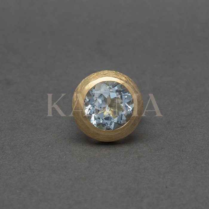 Gold Plated Sterling Silver Ring with Blue Topaz